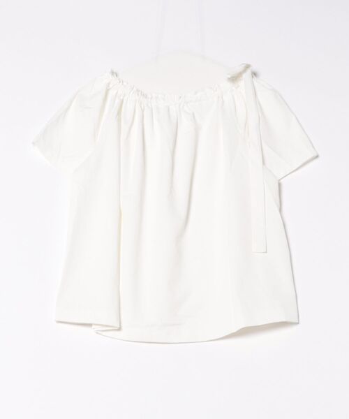 Lace Ladies(レースレディース)の「2WAY 肩リボン ギャザー オフショルダー 半袖 ブラウス シュシュ(シャツ/ブラウス・レディース・パープル/ブラック/アイボリー/ブルー・M/XL)」の11枚目の写真