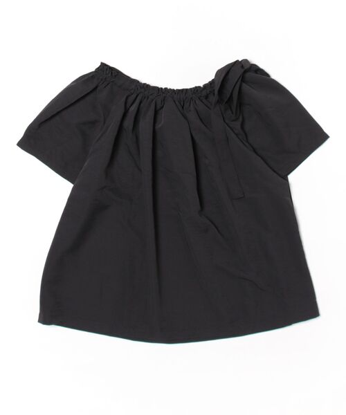 Lace Ladies(レースレディース)の「2WAY 肩リボン ギャザー オフショルダー 半袖 ブラウス シュシュ(シャツ/ブラウス・レディース・パープル/ブラック/アイボリー/ブルー・M/XL)」の10枚目の写真