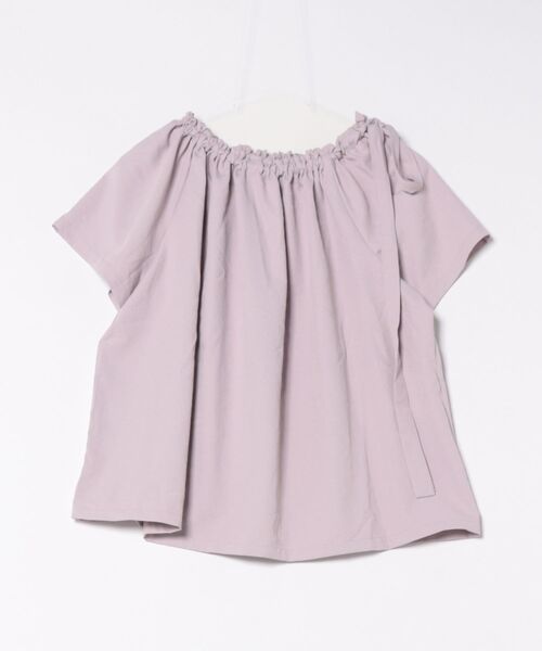 Lace Ladies(レースレディース)の「2WAY 肩リボン ギャザー オフショルダー 半袖 ブラウス シュシュ(シャツ/ブラウス・レディース・パープル/ブラック/アイボリー/ブルー・M/XL)」の13枚目の写真
