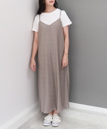 libelle more | 【2点セット】変形プリーツキャミワンピース＆Ｔシャツ(ワンピース)