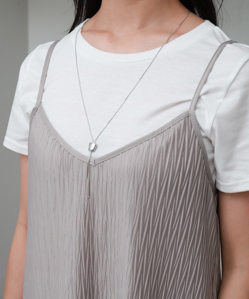 libelle more(リベル モア)の「【2点セット】変形プリーツキャミワンピース&Tシャツ(ワンピース・レディース・モカ/グレイッシュベージュ・M/L)」の8枚目の写真