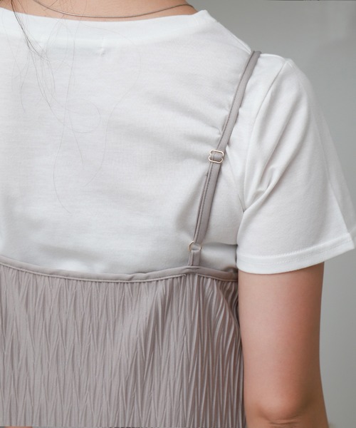 libelle more(リベル モア)の「【2点セット】変形プリーツキャミワンピース&Tシャツ(ワンピース・レディース・モカ/グレイッシュベージュ・M/L)」の9枚目の写真