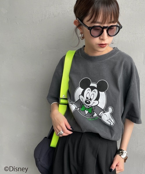 GOOD ROCK SPEED（グッドロックスピード）の「[GOOD ROCK SPEED/グッドロックスピード] 別注 MICKEY MOUSE / プリントTシャツ / ディズニー（Tシャツ/カットソー・レディース・チャコール・M/L/XL）」の4枚目の写真