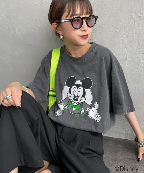 GOOD ROCK SPEED（グッドロックスピード）の「[GOOD ROCK SPEED/グッドロックスピード] 別注 MICKEY MOUSE / プリントTシャツ / ディズニー（Tシャツ/カットソー・レディース・チャコール・M/L/XL）」の5枚目の写真
