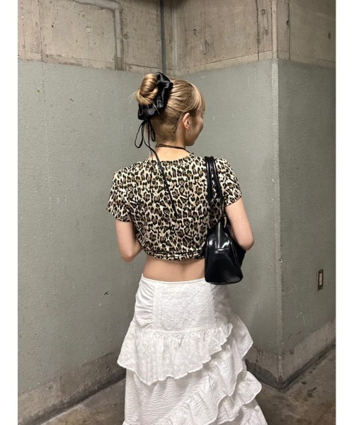 SLY（スライ）の「GATHER RIBBON SCRUNCHIE ギャザー リボン スクランチー（シュシュ・レディース・オフホワイト/ブラック・FREE）」の14枚目の写真