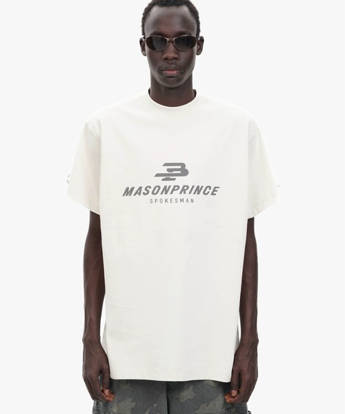 セール】4カラー オーバーサイズ リフレクターロゴプリント Tシャツ