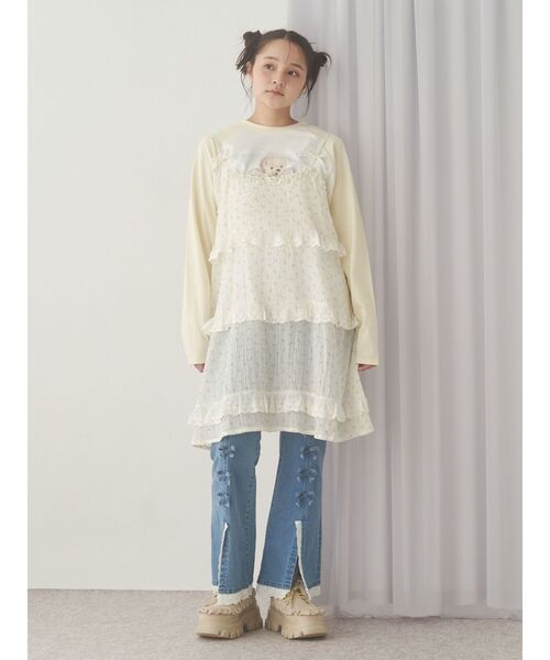 merry jenny（メリージェニー）の「Petitflowerベビードール（チュニック・レディース・アイボリー/オフホワイト/ブラック・FREE）」の19枚目の写真