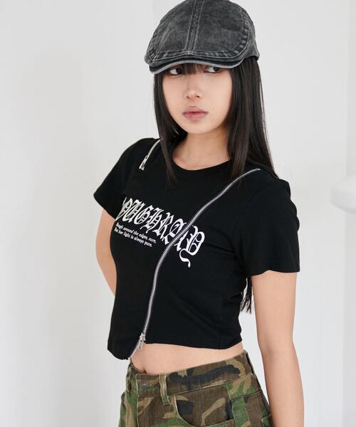 セール】WEGO/ZIPデザイングラフィックちびT（Tシャツ/カットソー