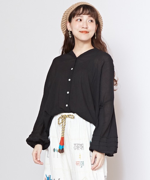 チャイハネ(チャイハネ)の「【チャイハネ】オルノブトップス&カーディガン2WAY(カーディガン/ボレロ・レディース・ブラック/ピンク/パープル/ホワイト・FREE)」の3枚目の写真