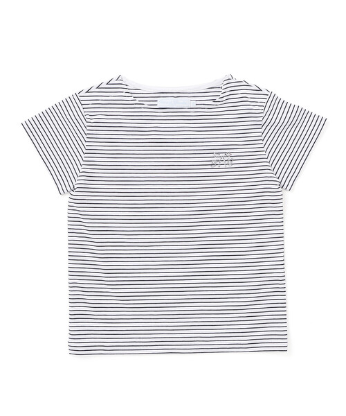 Tartine et Chocolat(タルティーヌエショコラ)の「【日本製】【お揃い】リボンラインストーンの半袖Tシャツ(90~140cm)(Tシャツ/カットソー・キッズ・ピンク/ホワイト系その他・110cm/130cm/100cm/120cm/140cm/90cm)」の8枚目の写真