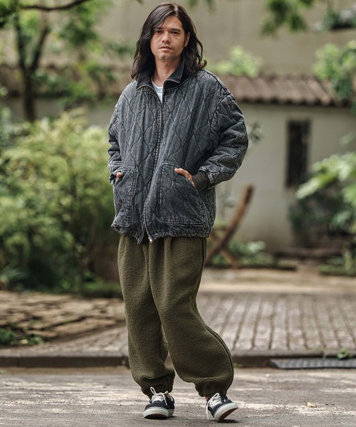 CAMBIO(カンビオ)の「mp13807- Sheep Like Boa Synthetic Leather Line Jogger Pants ジョガーパンツ(その他パンツ・メンズ・オリーブ×ブラック/ブラック×ホワイト/ブラック×ブラック・S/M/L)」の14枚目の写真