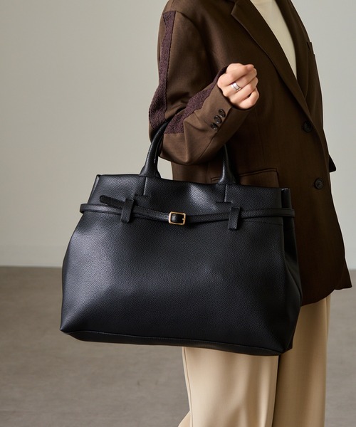 メゾン・ド・ハピネス　2枚セット セール】【MAISON BREEZE】ベルト付きワイドビジネスA4トート