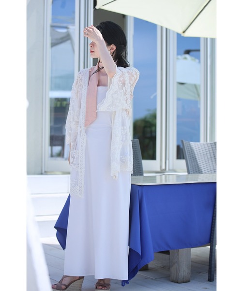 cawaii(カワイイ)の「風通る優美な夏の羽織り(カーディガン/ボレロ・レディース・アイボリー/ブラック・FREE)」の18枚目の写真