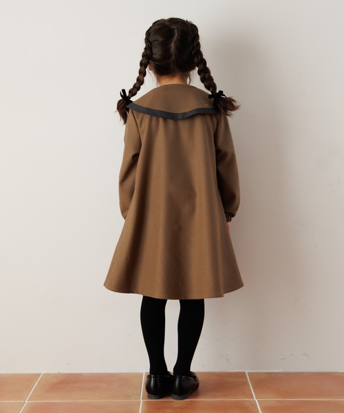 MAKE YOUR DAY（メイクユアデイ）の「ビッグカラーワンピース■80～140cm（ワンピース・キッズ・ブラウン/グレー/ブラック・100/90/80/110/140/130/120）」の6枚目の写真