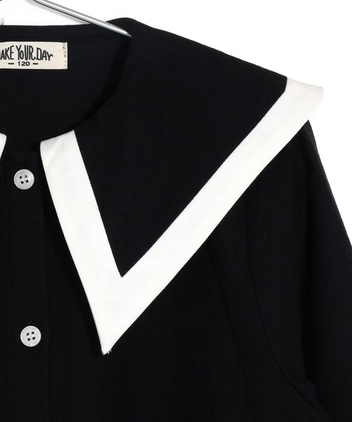 MAKE YOUR DAY（メイクユアデイ）の「ビッグカラーワンピース■80～140cm（ワンピース・キッズ・ブラウン/グレー/ブラック・100/90/80/110/140/130/120）」の13枚目の写真