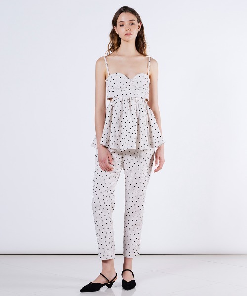 DOUBLE STANDARD CLOTHING（ダブルスタンダードクロージング）の「ドットフロッキージャガードパンツ（その他パンツ・レディース・オフホワイト/ブラック・36/38）」の12枚目の写真