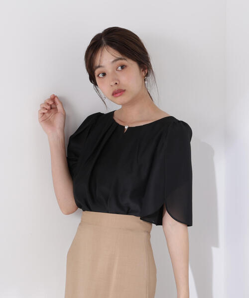 PROPORTION BODY DRESSING（プロポーションボディドレッシング）の「パールポイントフレアスリーブブラウス / 1215210709（シャツ/ブラウス・レディース・ブラック/ホワイト/ブラウン・SMALL/MEDIUM）」の2枚目の写真