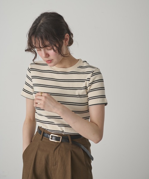 full/fill.（フルフィル）の「ショートスリーブアソートボーダーT（Tシャツ/カットソー・レディース・アイボリー/ネイビー・FREE）」の13枚目の写真
