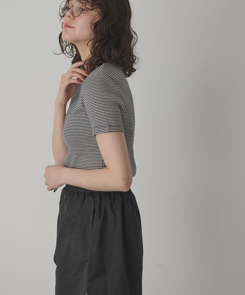 full/fill.（フルフィル）の「ショートスリーブアソートボーダーT（Tシャツ/カットソー・レディース・アイボリー/ネイビー・FREE）」の6枚目の写真