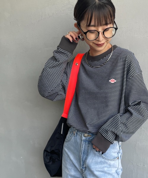 DANTON（ダントン）の「[DANTON/ダントン] ワンポイントロゴ ボーダーロンT（Tシャツ/カットソー・レディース・ブラック/ホワイト・S）」の18枚目の写真