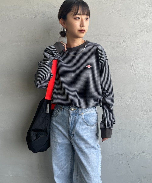 DANTON（ダントン）の「[DANTON/ダントン] ワンポイントロゴ ボーダーロンT（Tシャツ/カットソー・レディース・ブラック/ホワイト・S）」の19枚目の写真