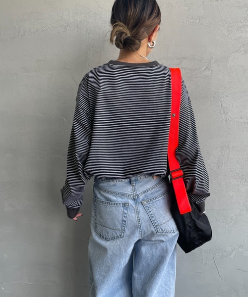 DANTON（ダントン）の「[DANTON/ダントン] ワンポイントロゴ ボーダーロンT（Tシャツ/カットソー・レディース・ブラック/ホワイト・S）」の20枚目の写真