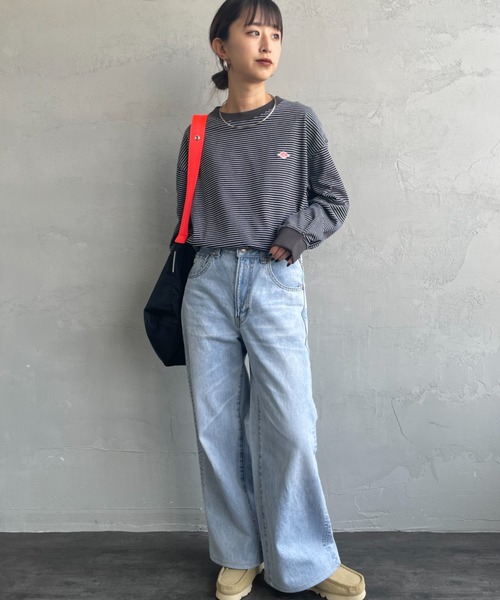 DANTON（ダントン）の「[DANTON/ダントン] ワンポイントロゴ ボーダーロンT（Tシャツ/カットソー・レディース・ブラック/ホワイト・S）」の21枚目の写真