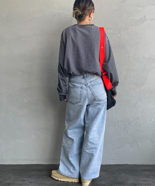 DANTON（ダントン）の「[DANTON/ダントン] ワンポイントロゴ ボーダーロンT（Tシャツ/カットソー・レディース・ブラック/ホワイト・S）」の22枚目の写真