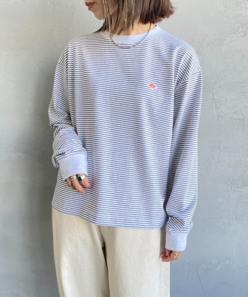 DANTON（ダントン）の「[DANTON/ダントン] ワンポイントロゴ ボーダーロンT（Tシャツ/カットソー・レディース・ブラック/ホワイト・S）」の13枚目の写真