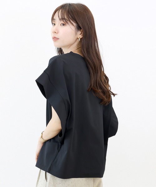 Aletta vita(アレッタビータ)の「エステルピケフレンチプルオーバー(Tシャツ/カットソー・レディース・ブラック/グレー・M)」の4枚目の写真