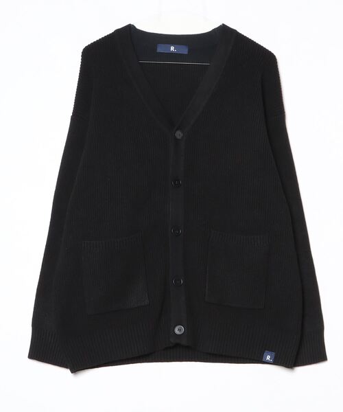 rehacer（レアセル）の「R. : Wide Loose V-Neck Cardigan（カーディガン/ボレロ・メンズ・ベージュ/ブラック・LARGE/MEDIUM）」の2枚目の写真