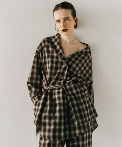 CREDONA（クレドナ）の「SHEER CHECK TROUSER/シアーチェックトラウザー（その他パンツ・レディース・ブルー/ブラウン・0/1）」の22枚目の写真