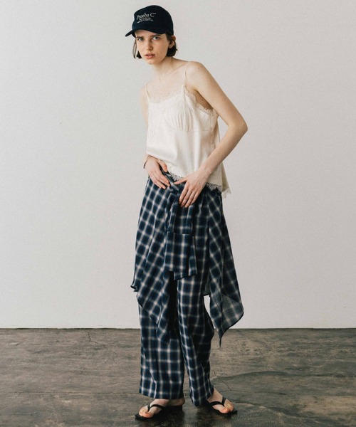 CREDONA（クレドナ）の「SHEER CHECK TROUSER/シアーチェックトラウザー（その他パンツ・レディース・ブルー/ブラウン・0/1）」の18枚目の写真