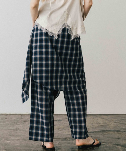 CREDONA（クレドナ）の「SHEER CHECK TROUSER/シアーチェックトラウザー（その他パンツ・レディース・ブルー/ブラウン・0/1）」の13枚目の写真