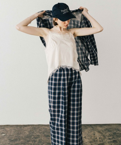 CREDONA（クレドナ）の「SHEER CHECK TROUSER/シアーチェックトラウザー（その他パンツ・レディース・ブルー/ブラウン・0/1）」の14枚目の写真