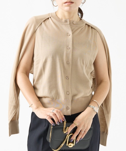 DESIGNWORKS(デザインワークス)の「ボレロクルーカーディガン(カーディガン/ボレロ・レディース・ラベンダー/イエロー/グレイッシュベージュ/チャコールグレー・38)」の3枚目の写真