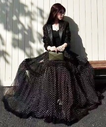 ドットチュールスカート チュールスカート ドット」に該当する