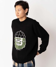 ジャガードニット open your heart クルーネック