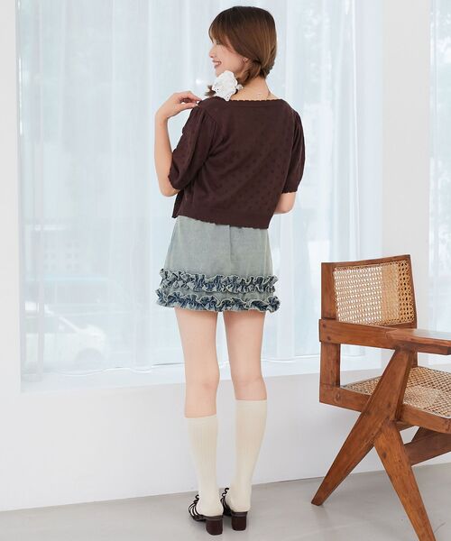 MAJESTIC LEGON(マジェスティックレゴン)の「ホイップフリルスカパン(スカート・レディース・ブルー/ベージュ/ホワイト系その他・MEDIUM)」の6枚目の写真