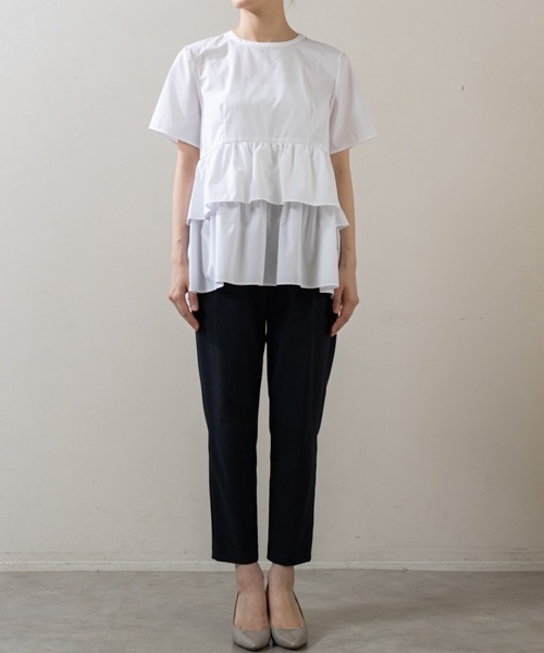 Sono（ソーノ）の「【新作5/8発売】ご自宅でお洗濯可能/UVカット/接触冷感/防シワ【SONO/ソーノ】ｽﾌﾚﾃｨｱｰﾄﾞﾌﾞﾗｳｽ（シャツ/ブラウス・レディース・ホワイト×ネイビー/ホワイト/ブラック・F）」の20枚目の写真