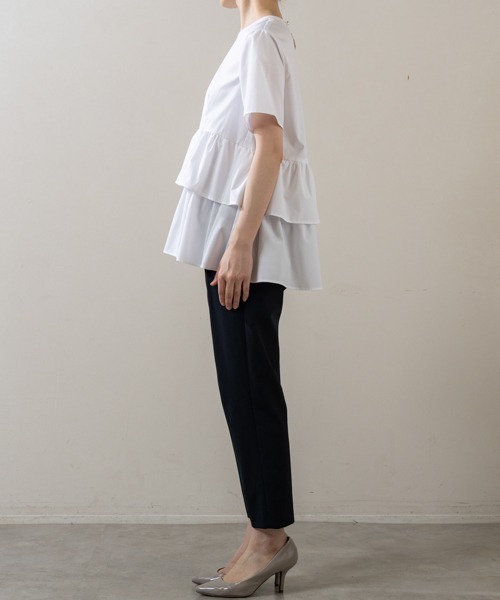 Sono（ソーノ）の「【新作5/8発売】ご自宅でお洗濯可能/UVカット/接触冷感/防シワ【SONO/ソーノ】ｽﾌﾚﾃｨｱｰﾄﾞﾌﾞﾗｳｽ（シャツ/ブラウス・レディース・ホワイト×ネイビー/ホワイト/ブラック・F）」の21枚目の写真
