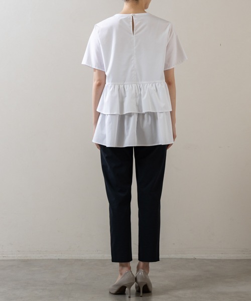 Sono（ソーノ）の「【新作5/8発売】ご自宅でお洗濯可能/UVカット/接触冷感/防シワ【SONO/ソーノ】ｽﾌﾚﾃｨｱｰﾄﾞﾌﾞﾗｳｽ（シャツ/ブラウス・レディース・ホワイト×ネイビー/ホワイト/ブラック・F）」の22枚目の写真