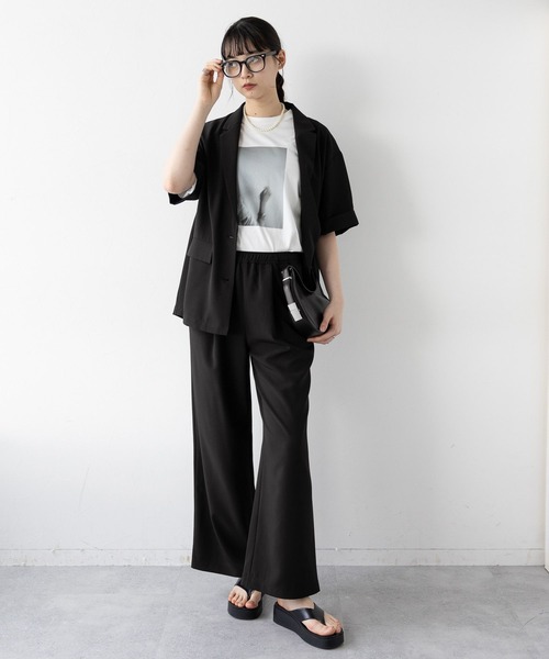 RAGEBLUE（レイジブルー）の「イージーワイドストレートスラックス/セットアップ対応（スラックス・レディース・ブラック/ブラウン/イエロー系/グレー系・FREE）」の12枚目の写真