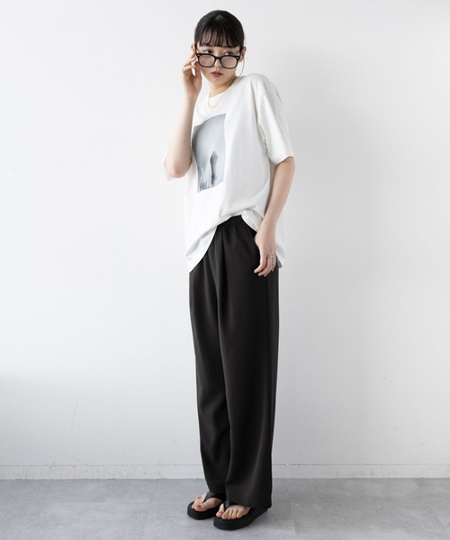 RAGEBLUE（レイジブルー）の「イージーワイドストレートスラックス/セットアップ対応（スラックス・レディース・ブラック/ブラウン/イエロー系/グレー系・FREE）」の11枚目の写真