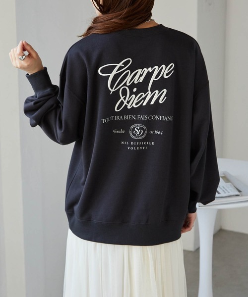 RANAN(ラナン)の「バックロゴ刺繍スウェット(スウェット・レディース・オートミール/チャコール・M)」の3枚目の写真