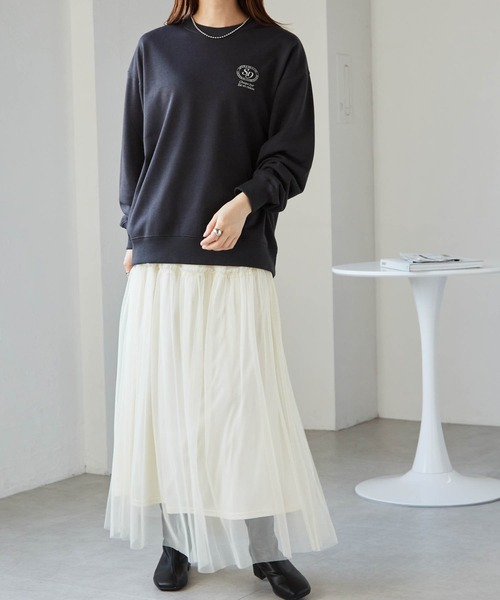 RANAN(ラナン)の「バックロゴ刺繍スウェット(スウェット・レディース・オートミール/チャコール・M)」の6枚目の写真