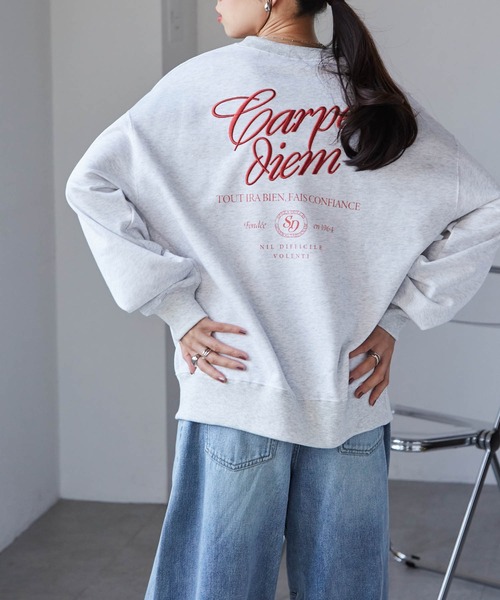 RANAN(ラナン)の「バックロゴ刺繍スウェット(スウェット・レディース・オートミール/チャコール・M)」の8枚目の写真