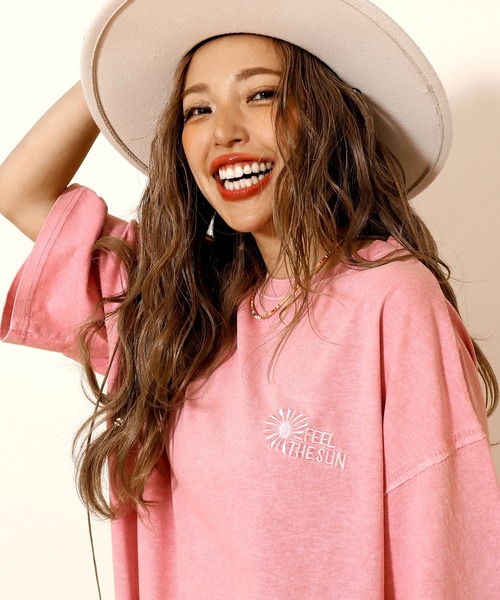 anap mimpi（アナップミンピ）の「ピグメント加工刺繍カットオフTシャツ（Tシャツ/カットソー・レディース・ピンク/グリーン/ブラック・FREE）」の18枚目の写真