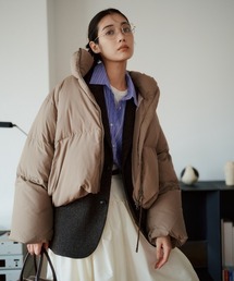 emmi ダウンジャケット　ライトブルー miniministore エコダウンジャケット 防寒防風中綿コート「爆買