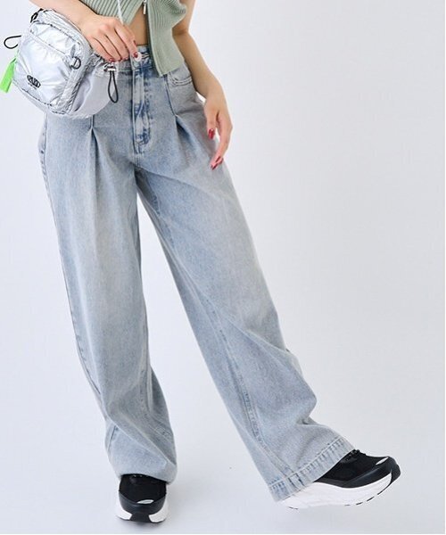 セール】【LTXC】タックワイドデニムパンツ（デニムパンツ